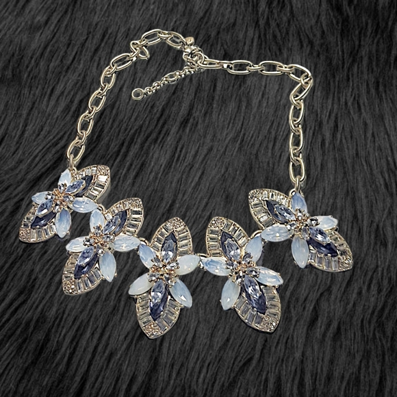 J. Crew Statement Necklace with Crystal Opal and Black and Clear Rhinest… - Picture 2 of 6